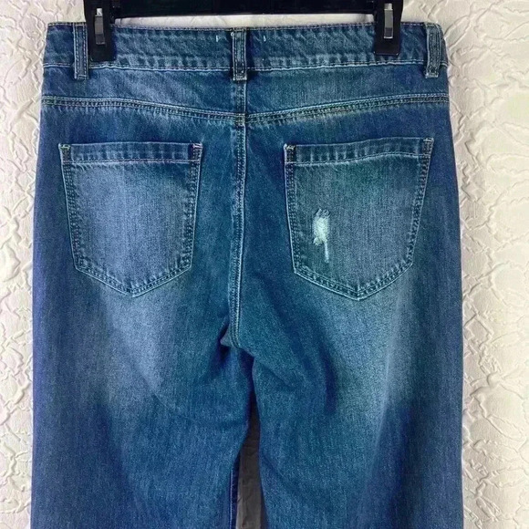 litz by uniq destroyed wide leg Boyfriend jeans - Picture 3 of 10